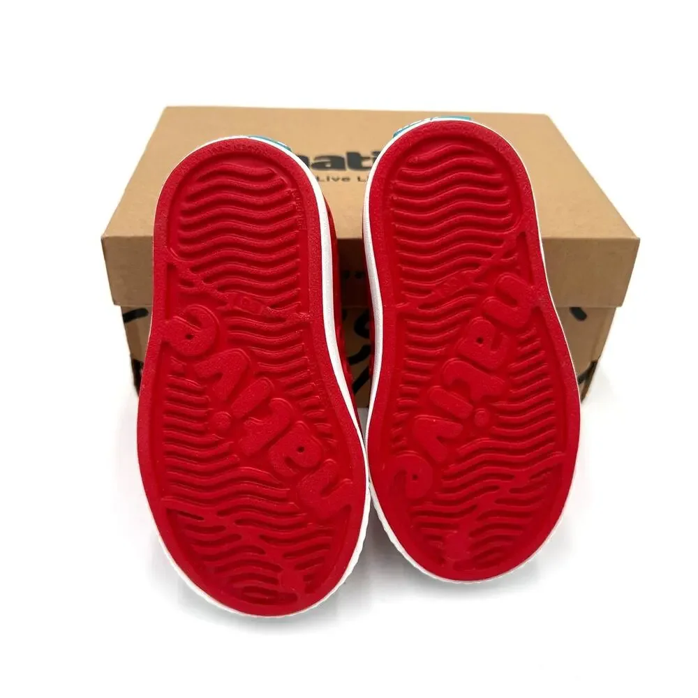 NEW Native Jefferson Child Shoes - Torch Red/Shell White - c6 (toddler 6)